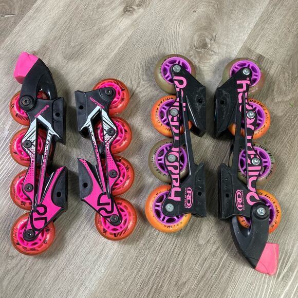 Roller Derby Inline Skate Replacement Wheels Pink Glitter Jelly - Picture 11 of 11